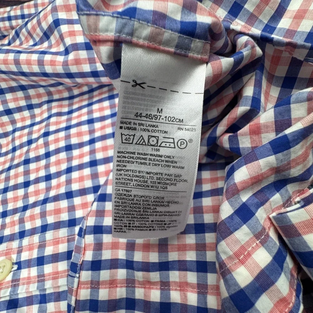 Banana Republic Camden Fit Shirt M Supima Cotton Gingham Buffalo Check Lot of 2